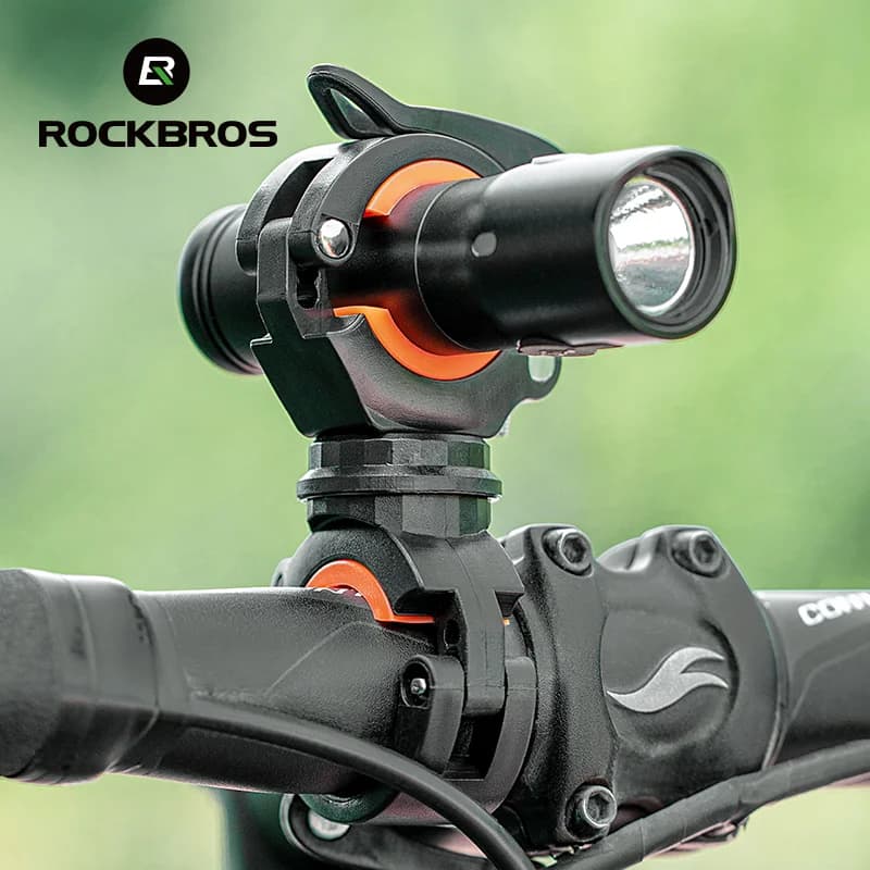 360° Rotation Snabbmontering Cykel Styr ljusfäste